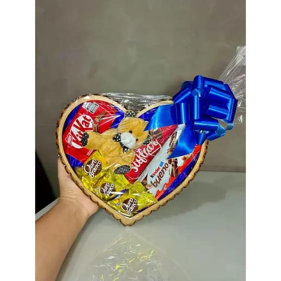 Cesta de Presente Dia dos Namorados, Aniversário, Presente, chocolate, Pelucia