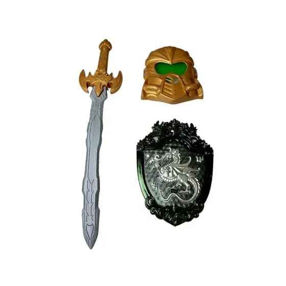 Soldado medieval Espacial Brinquedo Kit espada Escudo e mascara
