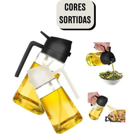 Borrifador de Azeite 2 em 1 Spray Dosador Óleo Vinagre 470ml Air Fryer Cozinha BM-F1230