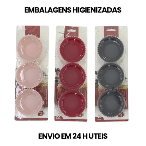 Kit 6 Forminhas Para Cupcake Bolinho Muffins Empadas