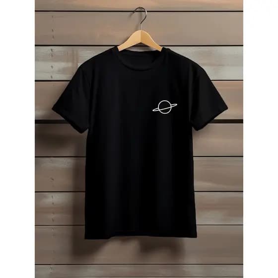 Camiseta Camisa Masculina 100% 30.1 Estampa Planeta Saturno Envio Imediato Linha Algodão Premium