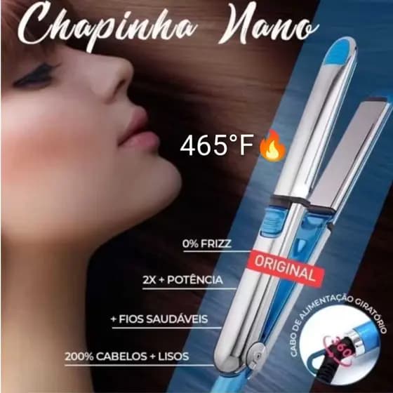 Prancha Profissional 465°F e Chapinha 450°F Super Nano Titanium Com Nota Fiscal 110v/220v