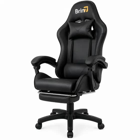Cadeira Gamer Brin7 B7-008 Reclinável Preta Ergonômica Conforto Profissional Com Ajustes