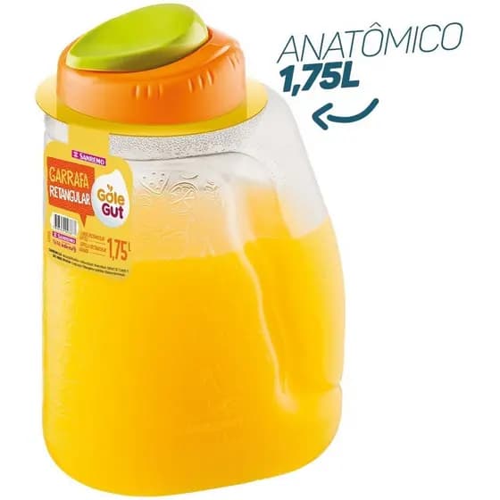 Jarra Garrafa Retangular Agua Geladeira 1,75l Gole Gut