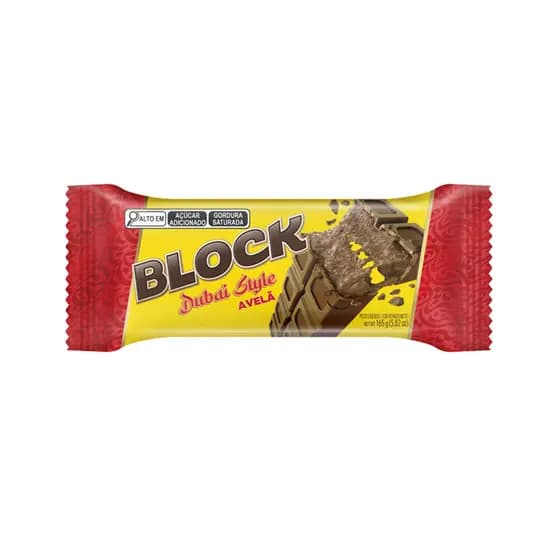 Kit 2x Chocolate Arcor Block Avelã 165g Sabor Dubai Style