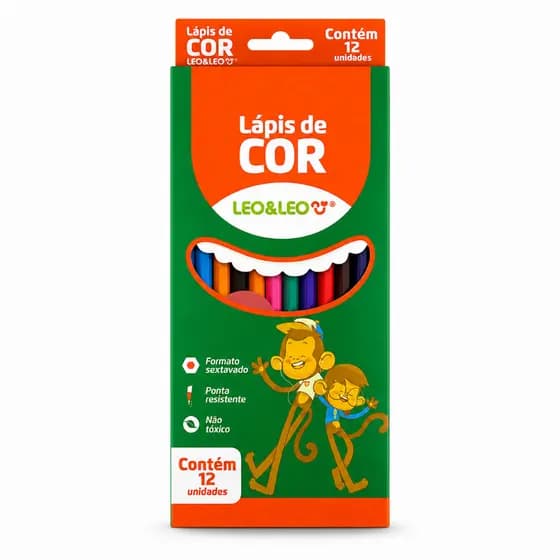 Lápis de cor 12 cores Leo e Leo