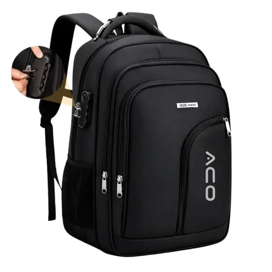 Mochila Masculina Reforçada Impermeável Bolsa Notebook 17' Cadeado Anti Furto Usb Viagem Escolar 35L