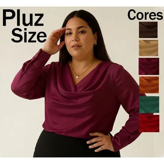 Blusa Feminina Gola boba Manga Longa Plus Size inverno Premium Blusinha Tecido Duna linda