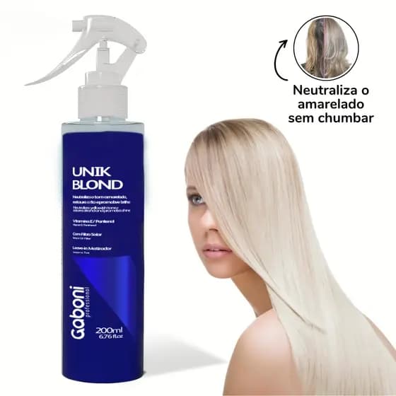 Leave-in Matizador com Termoproteção e Filtro Solar Unik Blond 200 ml Gaboni Professional