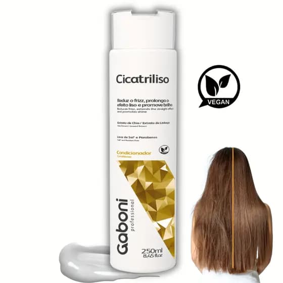 Condicionador Antifrizz/Efeito Liso Pós Progressiva Cicatriliso 250ml Gaboni