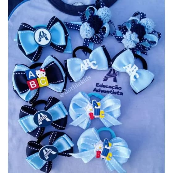 Laços escolares infantis/ laços infantis/ elástico de cabelo/ laço de menina/ escolar