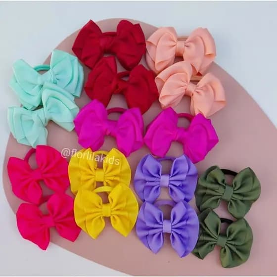 Laço infantil, laço infantil básico, parzinhos de laços, elástico de cabelo, xuxinhas, laços de menina, faixinha de bebê