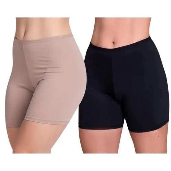 Kit 5 Shorts Segunda Pele Bermuda Anágua Cintura Alta Para Usar Por Baixo De Vestido Ou Saia