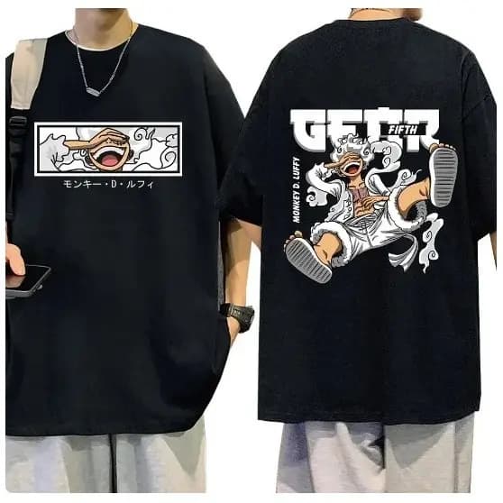 Camiseta Streetwear Anime Luffy Gear 5 Unissex Algodão