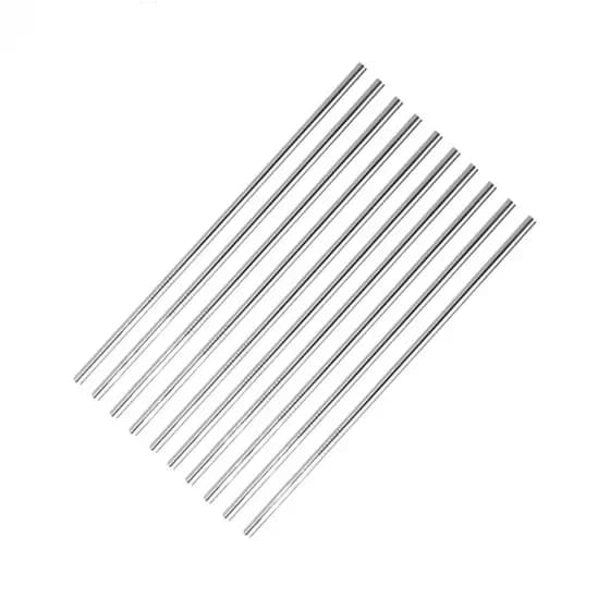 Kit 10 Canudos Reto Reutilizável Inox Ecológico Sustentável
