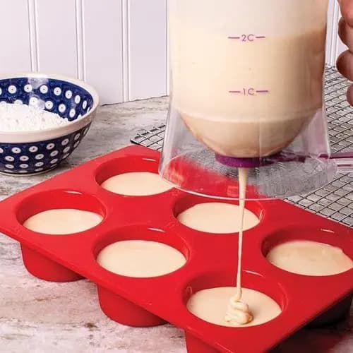 Forma Silicone 6 Cavidades Redonda Bolo Cupcake Muffin Forno Fácil Desenformar Antiaderente Cozinha