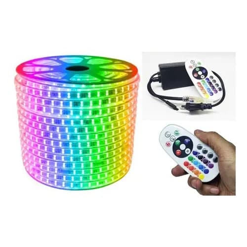 Kit Sanca 9 metros Fita Mangueira Led Colorida RGB Controladora Controle Remoto Fonte 110v ou 220v