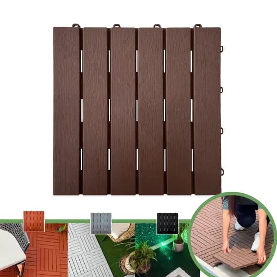 Kit 9 Deck Plástico para Piscina, Box, Varanda e Quintal - Marca Direct Borrachas