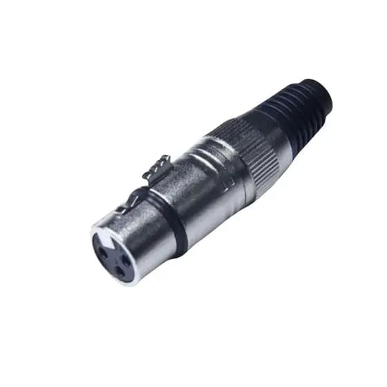 Plug XLR Fêmea Metal/Plástico Níquel Mxt