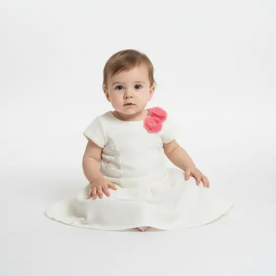 Vestido Infantil Seminovo Poim - Tamanho 1 Ano - Fofinho e Leve para Bebês