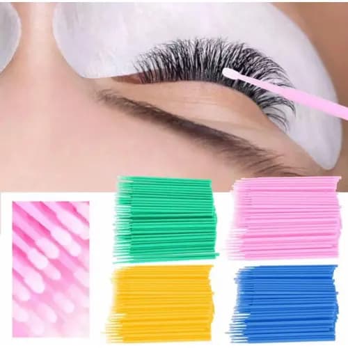 Kit 400 Unidades Cotonete Microbrush Alongamento De Cílios