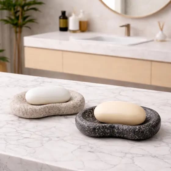 Saboneteira Mármore Antimofo Lavabo Natural Luxo Porta Sabonete Banheiro Decorativo Banheiro Spa