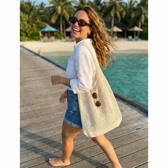 Bolsa moda Praia Tricot Croche Verão Clássica
