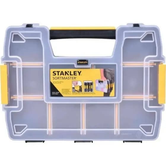 Maleta de Ferramentas Stanley STST14021 Com Tampa Transparente 10 Divisórias Para Parafusos e Brocas