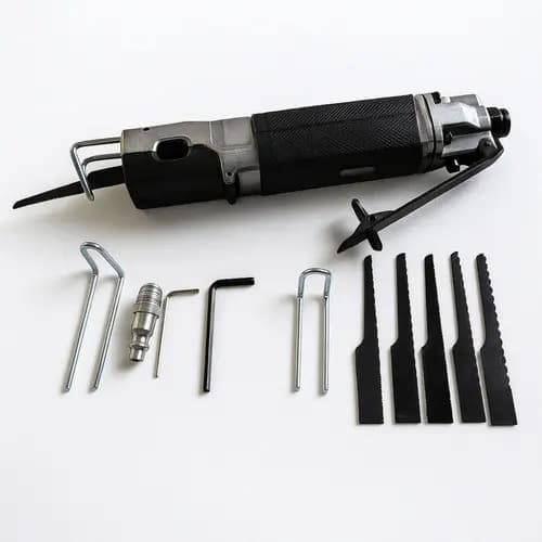 Serra Tico Tico Pneumática Sabre Kit 6 Serras Bimetal Chave Kit Serra Profissional Tico-Tico