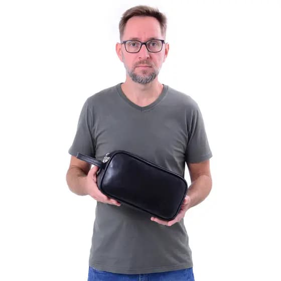 Necessaire de couro espaçosa Necessaire Masculina Necessaire Feminina Organizador de Maquiagem