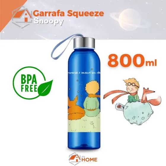 Garrafa De Água Squeeze Pequeno Príncipe 800ml Plástico Infantil