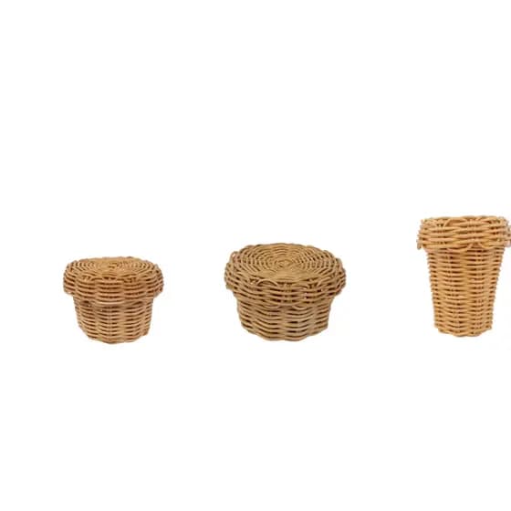 Kit mesa posta em Fibra Natural – Porta Manteiga, Geleia e Requeijão