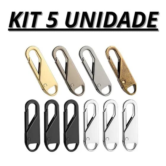 Kit 3/5 Puxador Metal De Zíper Universal Mochila Bolsa Carteira
