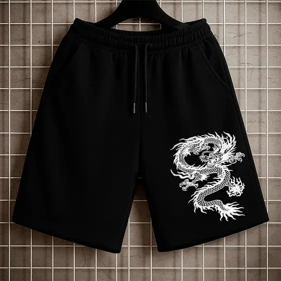 Bermuda Moletom Masculina Street Wear Dragão Lançamento confortavel