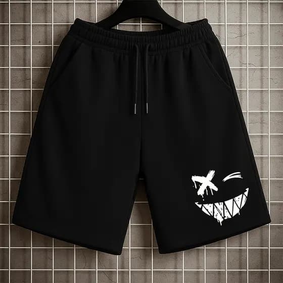 Bermuda Moletom Masculina Estampa Sorriso X – Estilo Streetwear Urban Life