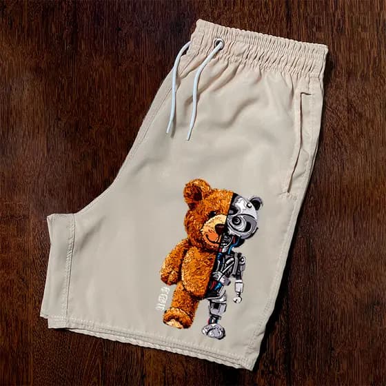 Bermuda Masculina Urso Robo URBANS LIFE Money Company Skate Short Tac Tel em Elastano