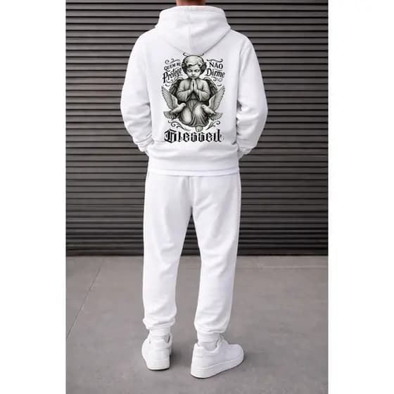 Conjunto Moletom Blusa e Calça Moletom Masculino ANJO 07 Urbans Life Lançamento Inverno