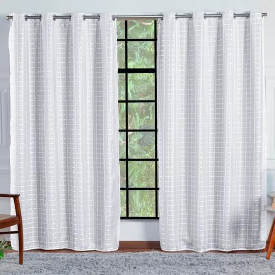 Cortina Para Sala Blecaute com Voil Xadrez 2,80x2,30 Blackout Para Quarto