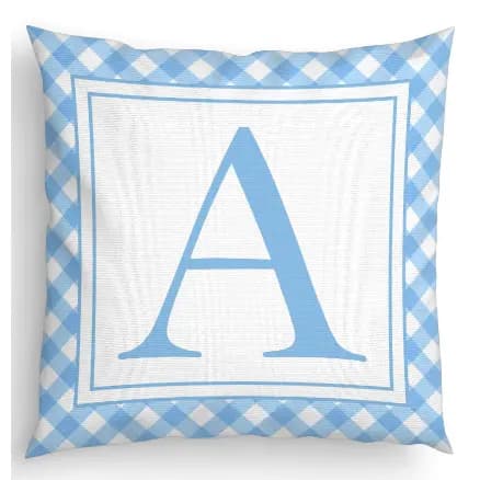 Almofada Infantil Azul Quarto de Menino - Inicial Nome