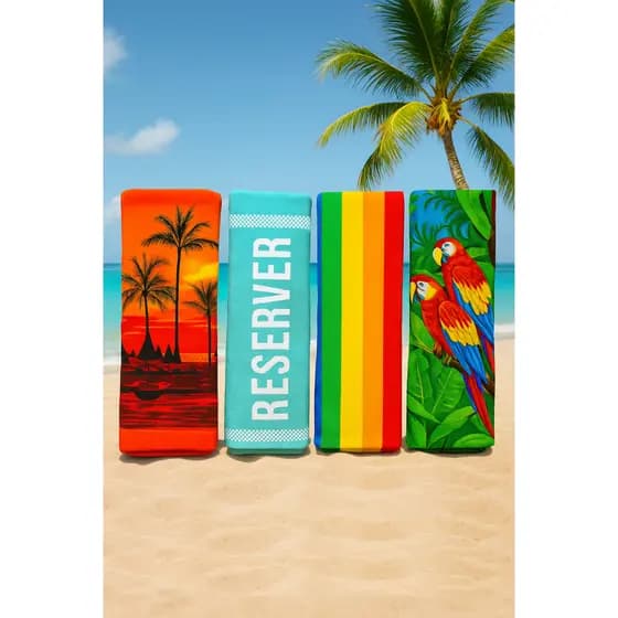 Toalha de Praia Grande Microfibra Estampada 140x70cm Secagem Rápida Toque Macio Luxuosa Piscina Viagem