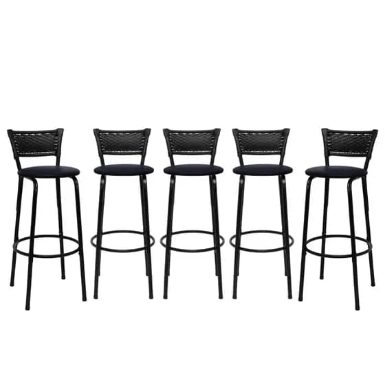 Jogo Com 5 Banquetas Bancos Cadeiras Gourmet Bistrô Americana Bancada Bar
