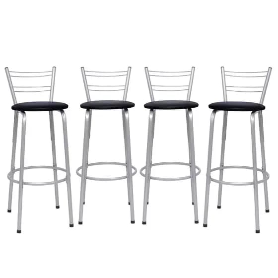 Jogo Com 4 Banquetas Bancos Cadeiras Gourmet Bistrô Americana