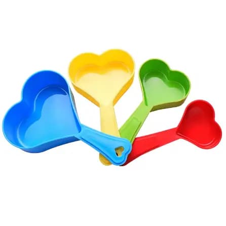 4 Medidores De Cozinha Com Formato Coração
