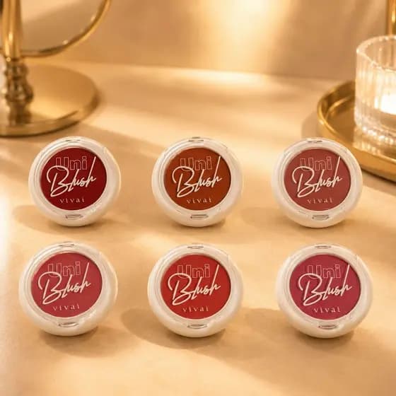 Blush Compacto Uni Vivai Alta Pigmentação Longa Duração Efeito Natural Beleza e Maquiagem