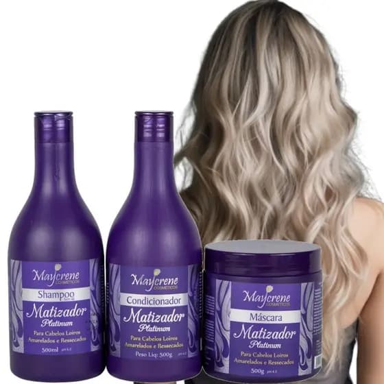 Cabelo Shampoo Capilar Matizador Platinum Maycrene Cosméticos