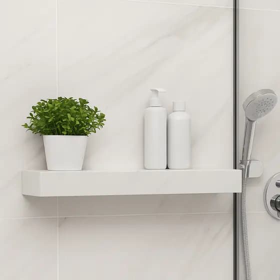 Prateleira Em Porcelanato Gran Artico Resistente Sala Banheiro Cozinha 60x10x06
