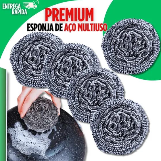 Esponja De Aço Inox Lava Louça Não Enferruja Limpeza Pesada Bucha Palha de Aço Panela Cozinha