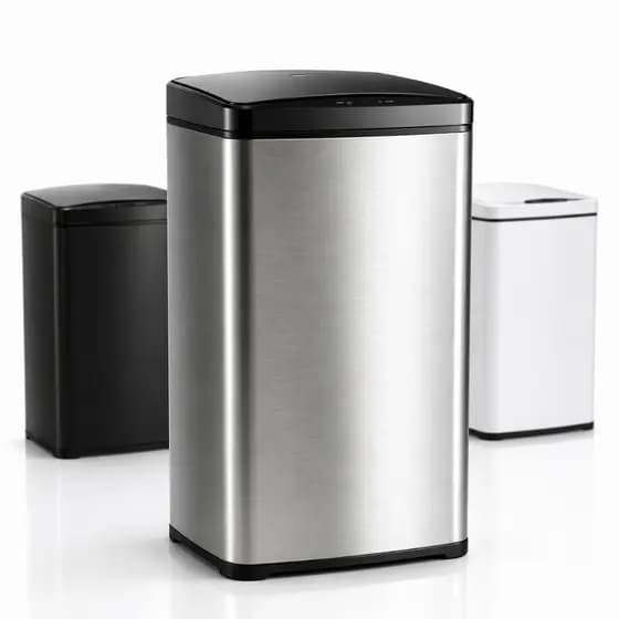 Lixeira Automática 40 ou 50 Litros Sensor Movimento Aço Inox Moderna Prática Cozinha Escritório