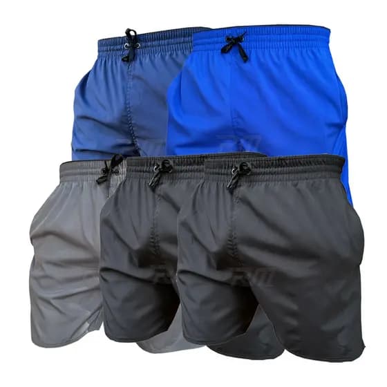 Kit 5 Shorts Elastano Treino Praia Corrida e Academia Pronta Entrega
