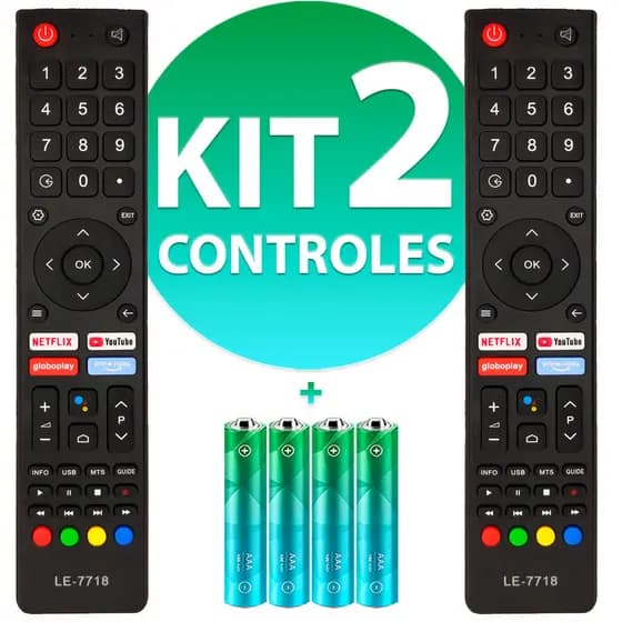 Kit Controle Remoto Compatível Tv Smart Philco Ptv42dswn
